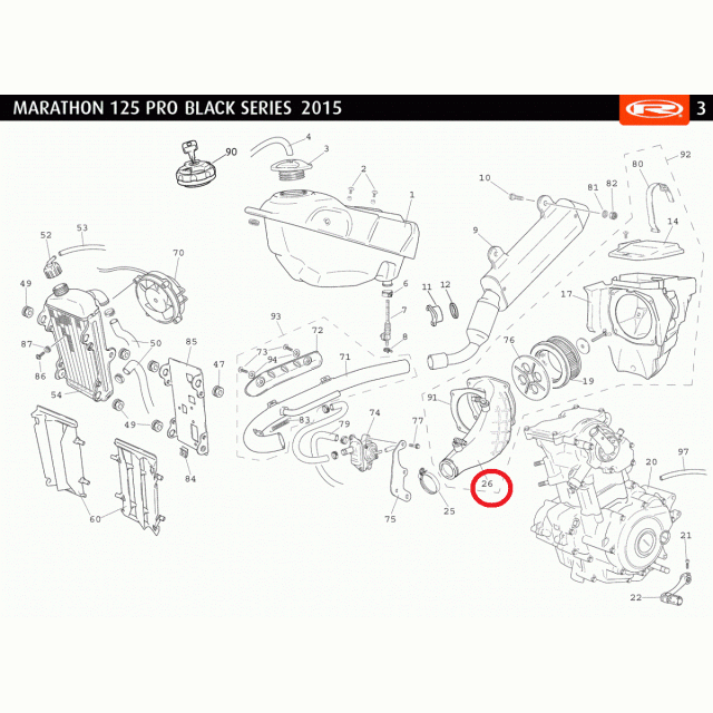 0/000.360.6010 króciec guma łączący airbox z gaźnikiem Rieju MRT 125 LC